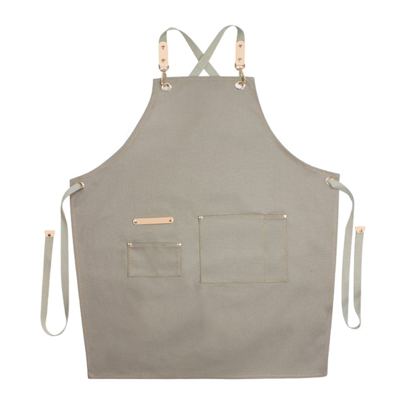 Kids Cross-back Denim Canvas Apron School Painting Crafting DIY Class Drawing Family Party Baking Cooking Clothes