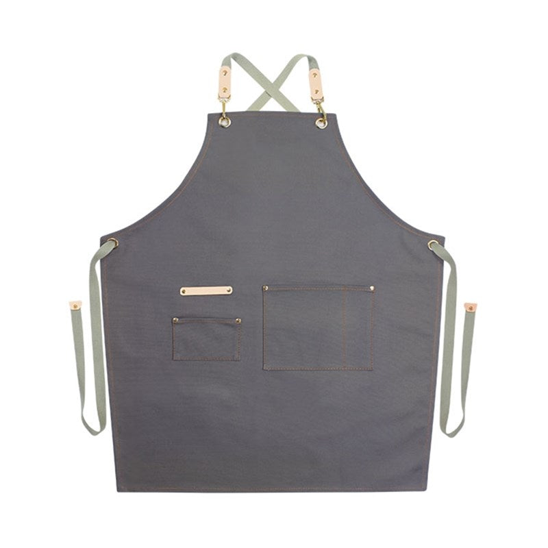 Kids Cross-back Denim Canvas Apron School Painting Crafting DIY Class Drawing Family Party Baking Cooking Clothes