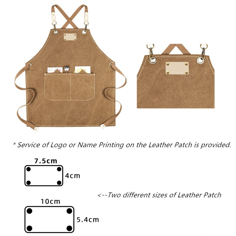 Kids Cross-back Khaki Canvas Apron Children School Painting Craft DIY Class Drawing Baking Cooking Clothes