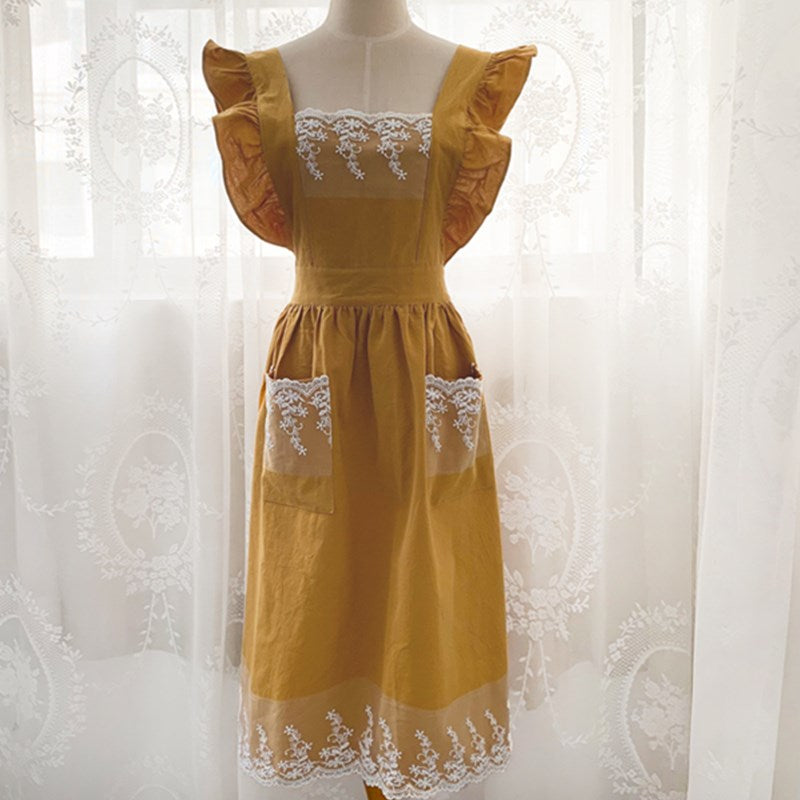 Frilly Cotton Apron Florist Waitress Tea Coffee Shop Pastry Chef Workwear Cafe Barista Baker Flower Shop Uniform