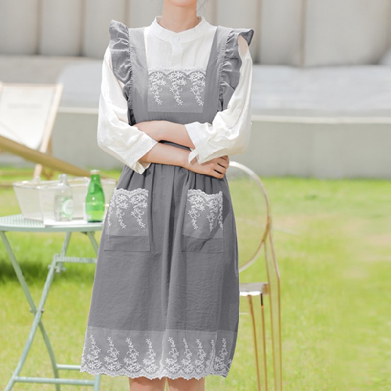 Frilly Cotton Apron Florist Waitress Tea Coffee Shop Pastry Chef Workwear Cafe Barista Baker Flower Shop Uniform