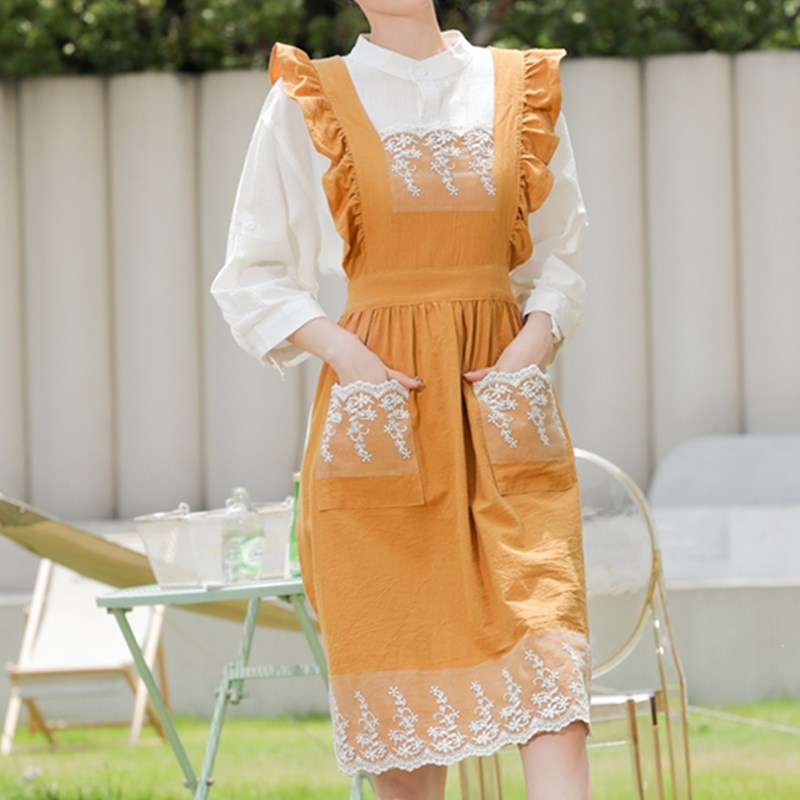 Frilly Cotton Apron Florist Waitress Tea Coffee Shop Pastry Chef Workwear Cafe Barista Baker Flower Shop Uniform