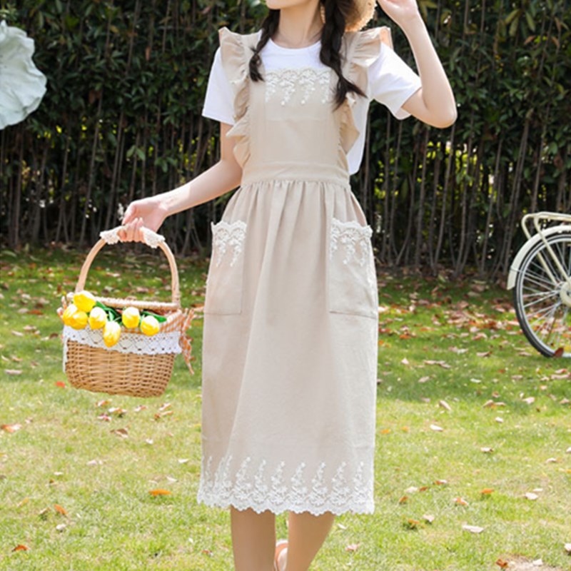 Frilly Cotton Apron Florist Waitress Tea Coffee Shop Pastry Chef Workwear Cafe Barista Baker Flower Shop Uniform