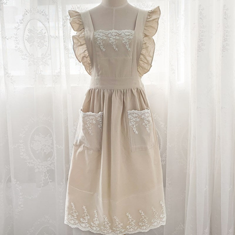 Frilly Cotton Apron Florist Waitress Tea Coffee Shop Pastry Chef Workwear Cafe Barista Baker Flower Shop Uniform