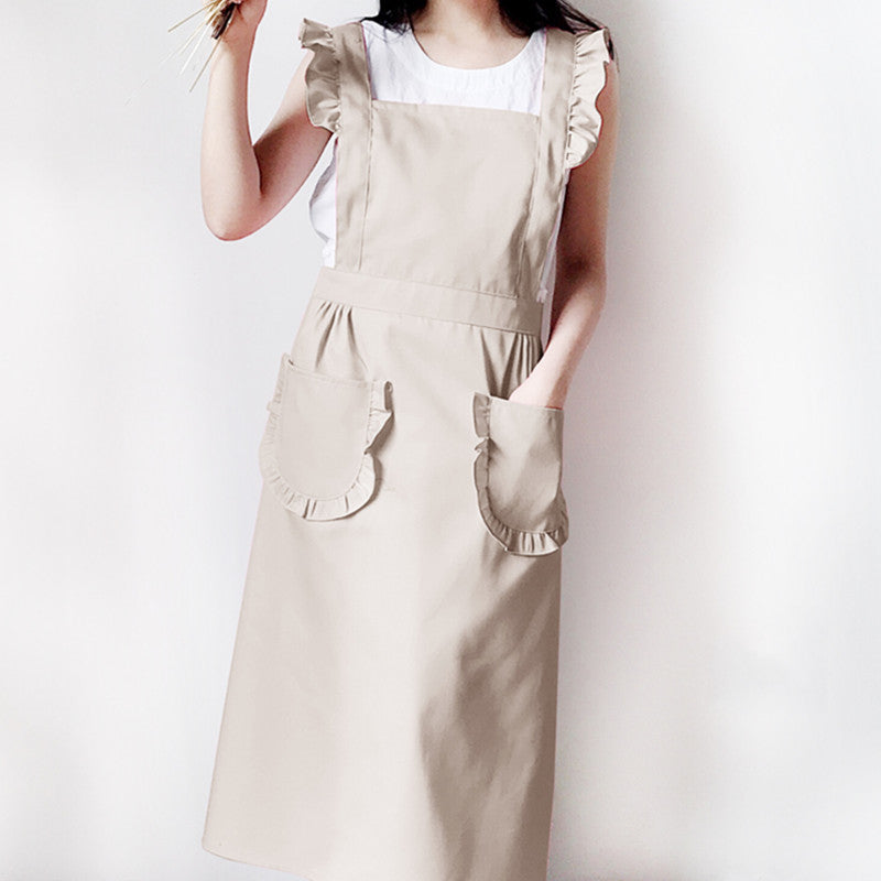 Polyester Cotton Frilly Apron Florist Waitress Coffee Shop Pastry Chef Workwear Bistro Cafe Barista Baker Flower Shop Uniform