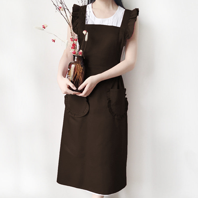 Polyester Cotton Frilly Apron Florist Waitress Coffee Shop Pastry Chef Workwear Bistro Cafe Barista Baker Flower Shop Uniform