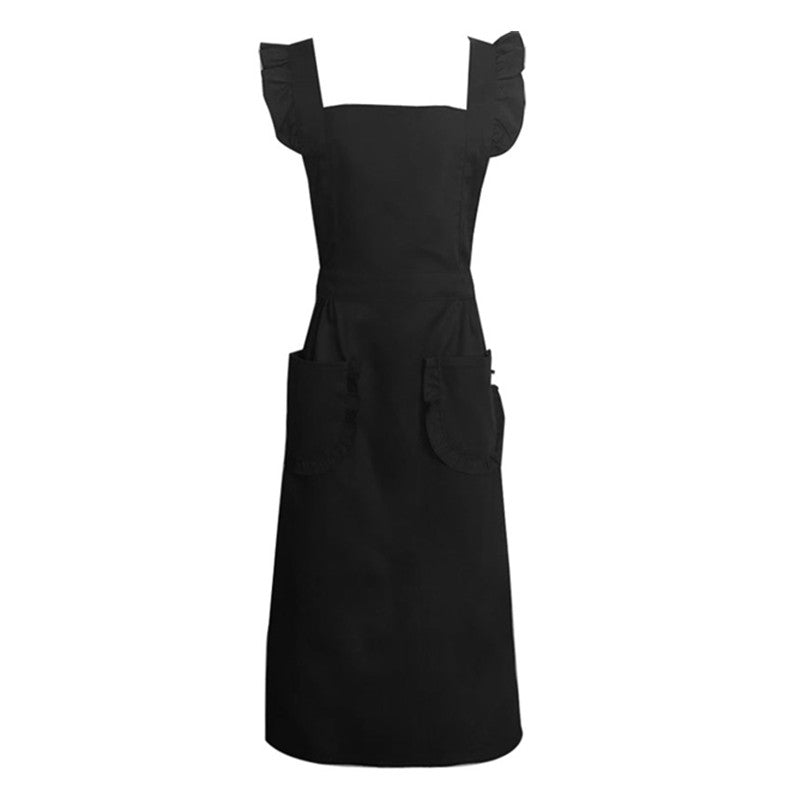 Polyester Cotton Frilly Apron Florist Waitress Coffee Shop Pastry Chef Workwear Bistro Cafe Barista Baker Flower Shop Uniform
