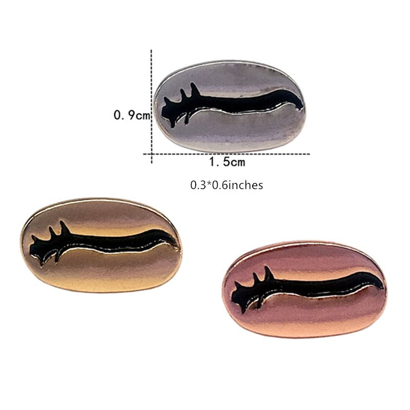 Metal Cafe Badge Set for Uniform of Barista Waiter Waitress Gadget for Coffee Roaster Coffee Maker Bartender with Needle Pin