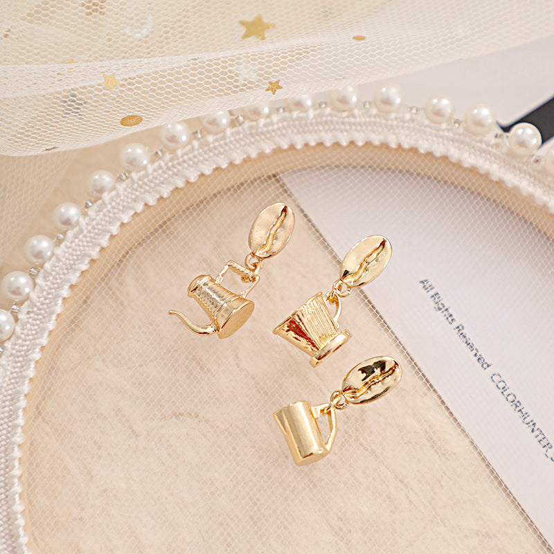 Metal Cafe Badge Set for Uniform of Barista Waiter Waitress Gadget for Coffee Roaster Coffee Maker Bartender with Needle Pin