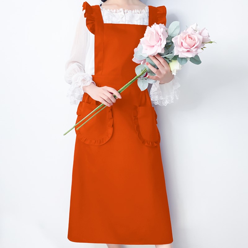 Polyester Cotton Frilly Apron Florist Waitress Coffee Shop Pastry Chef Workwear Bistro Cafe Barista Baker Flower Shop Uniform