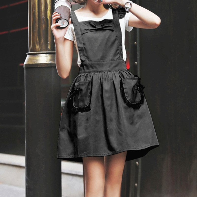 Purple Polyester Cotton Frilly Apron Pink Florist Waitress Coffee Shop Pastry Chef Workwear Black Cafe Bakery Flower Shop Uniform