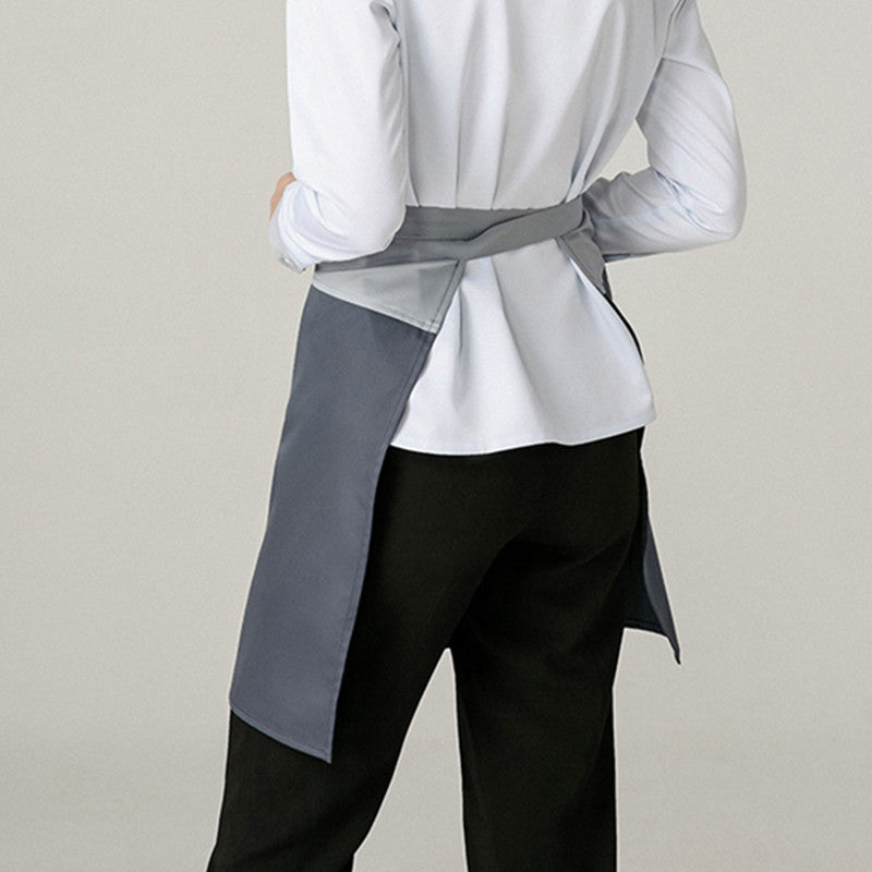 Gray Polyester Cotton Waist Apron Barista Waitstaff Bartender Pastry Culinary Uniform Restaurant Cafe Retail Shop Work Wear
