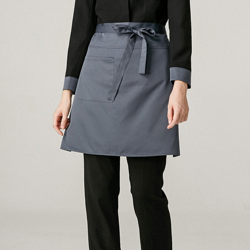Gray Polyester Cotton Waist Apron Barista Waitstaff Bartender Pastry Culinary Uniform Restaurant Cafe Retail Shop Work Wear