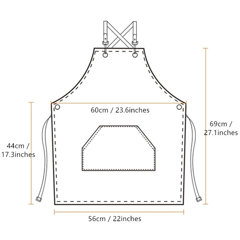 Cross-back Short Canvas Apron Barista Bartender Pastry Chef Catering Uniform Florist Barber Gardener Painter Workwear