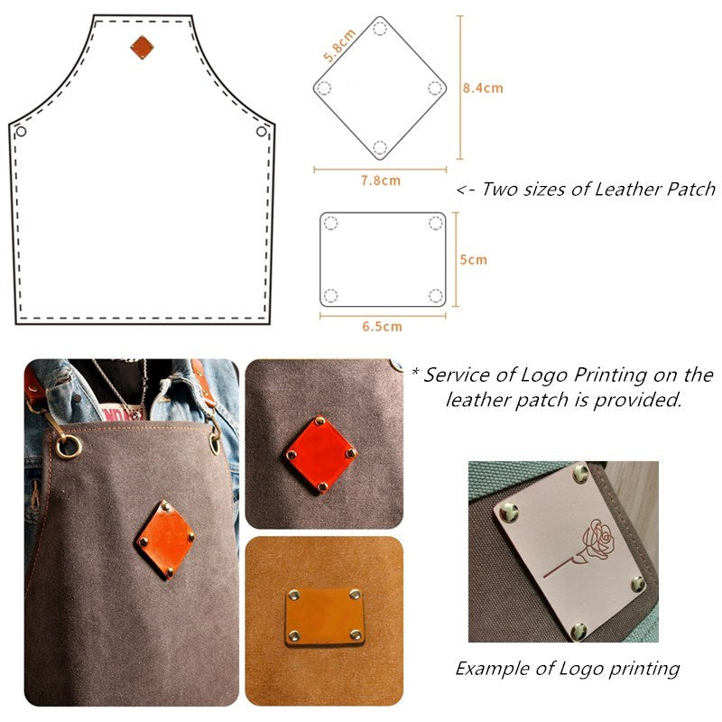 Cross-back Short Canvas Apron Barista Bartender Pastry Chef Catering Uniform Florist Barber Gardener Painter Workwear