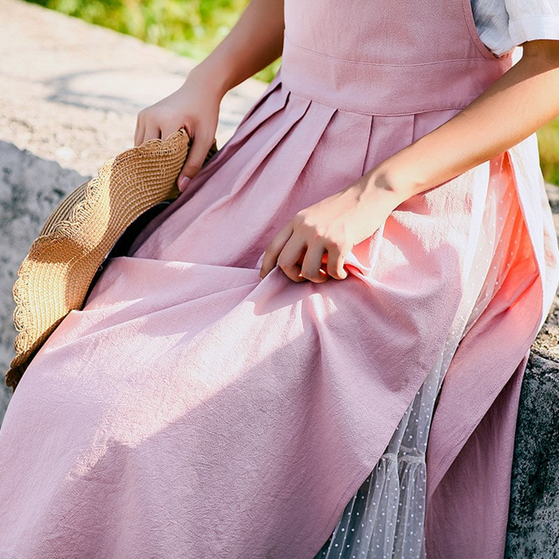 Split-leg Cotton Apron Florist Artist Work Wear Waitress Cafe Barista Pastry Chef Catering Uniform