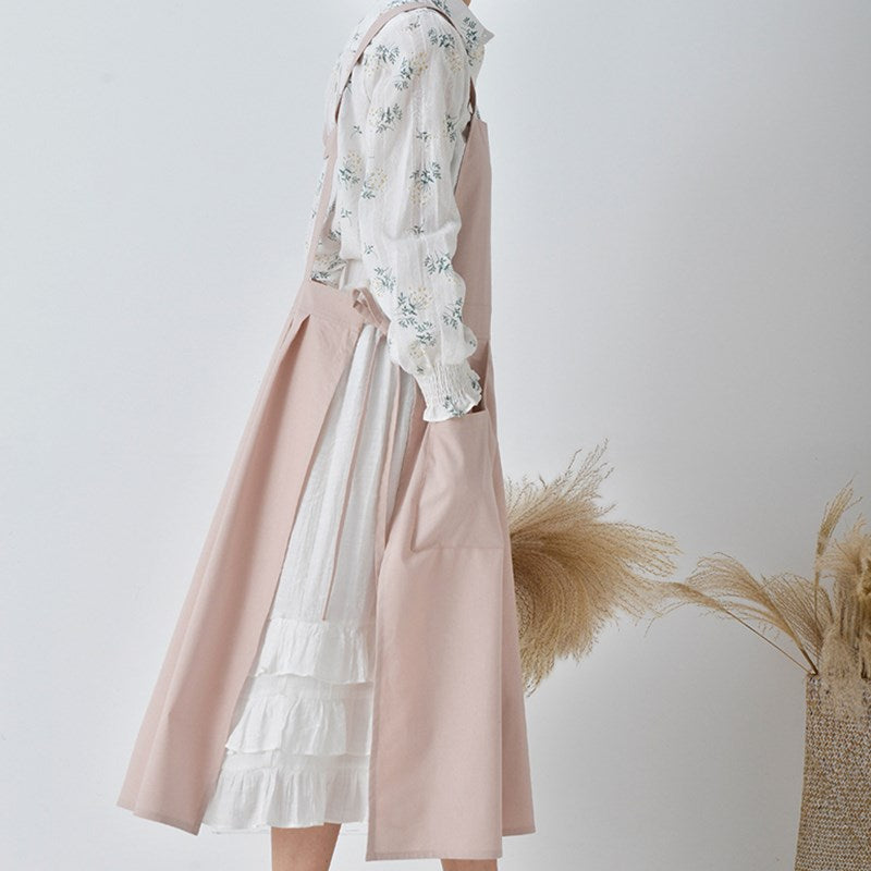 Waterproof Cross-back Cotton Apron Florist Artist Crafting Workwear Waitress Cafe Barista Restaurant Bistro Pastry Chef Uniform