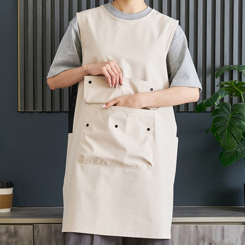 Waterproof Polyester Cotton Apron Green Cafe Barista Pastry Chef Bakery Bartender Uniform Black Florist Painter Gardener Workwear