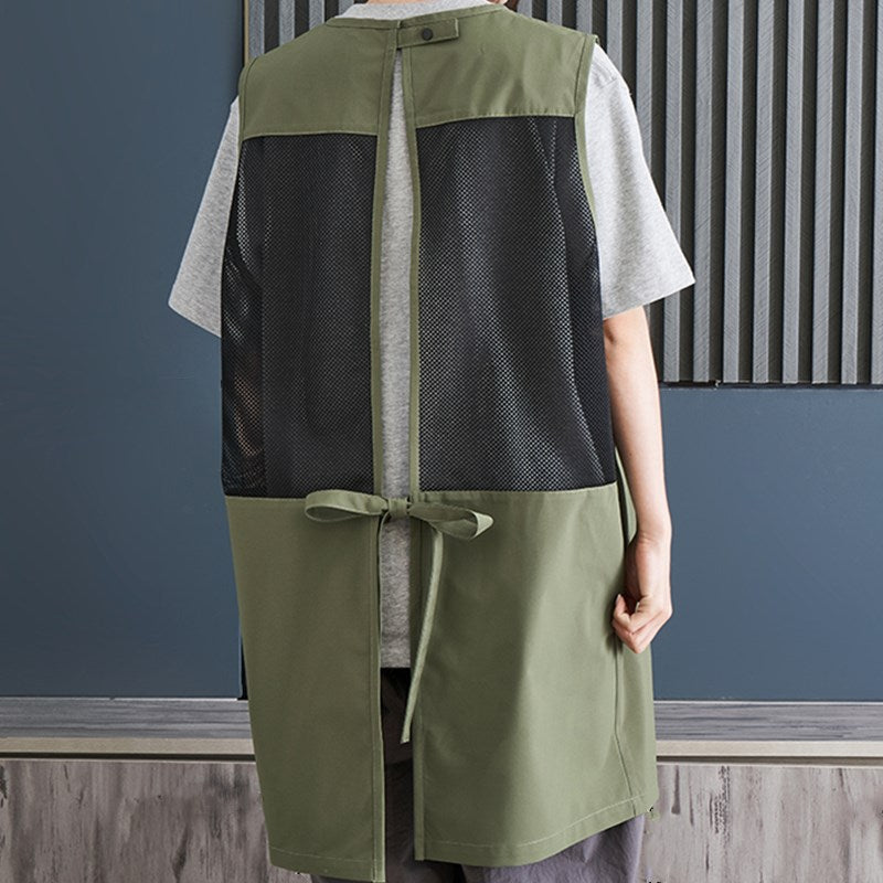 Waterproof Polyester Cotton Apron Green Cafe Barista Pastry Chef Bakery Bartender Uniform Black Florist Painter Gardener Workwear