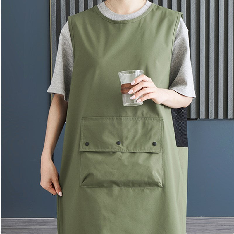 Waterproof Polyester Cotton Apron Green Cafe Barista Pastry Chef Bakery Bartender Uniform Black Florist Painter Gardener Workwear