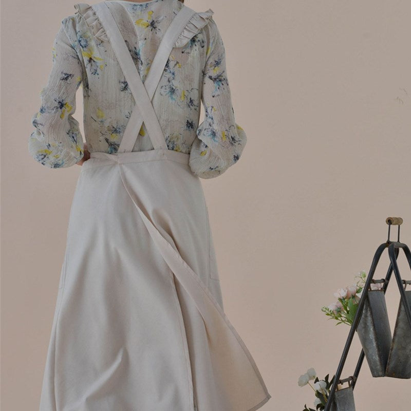 Waterproof Polyester Cotton Apron Florist Artist Work wear Waitress Cafe Barista Restaurant Pastry Chef Uniform