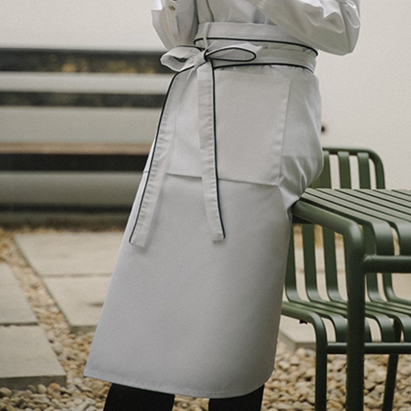 Polyester Cotton Waist Apron Black Barista Bartender Waiter Cafe Pastry Chef Uniform White Restaurant Waitress Kitchen Work Wear