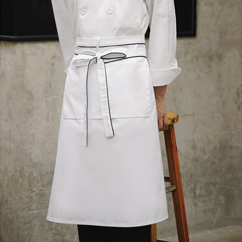 Polyester Cotton Waist Apron Black Barista Bartender Waiter Cafe Pastry Chef Uniform White Restaurant Waitress Kitchen Work Wear