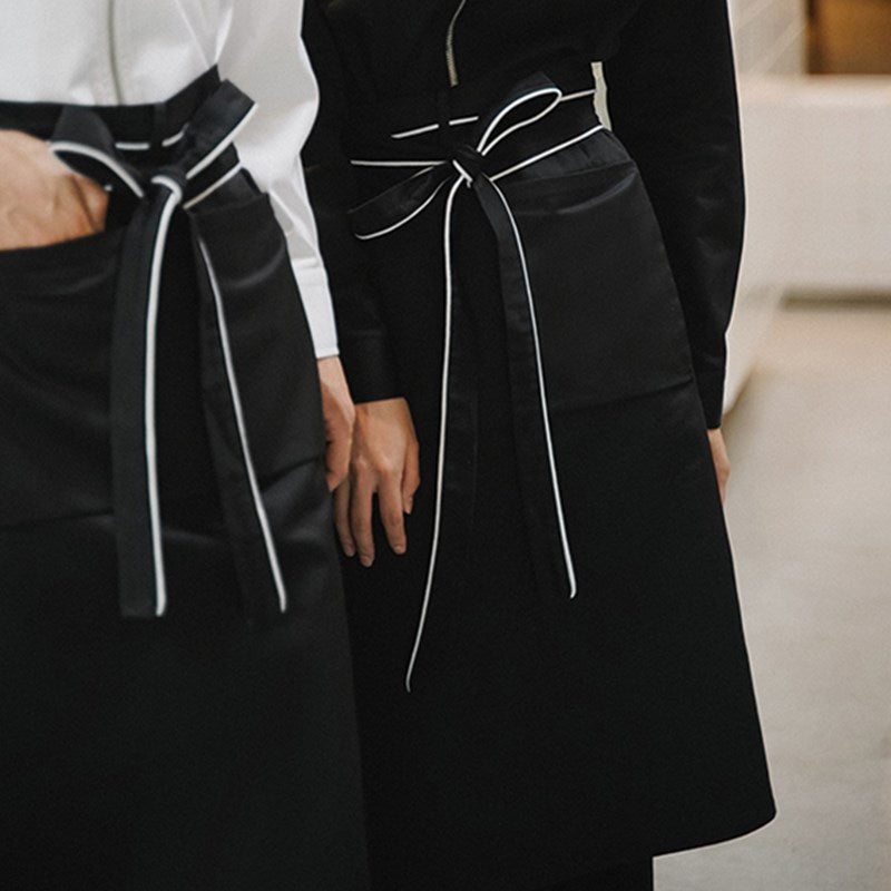 Polyester Cotton Waist Apron Black Barista Bartender Waiter Cafe Pastry Chef Uniform White Restaurant Waitress Kitchen Work Wear