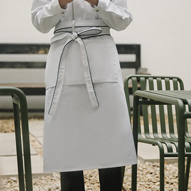 Polyester Cotton Waist Apron Black Barista Bartender Waiter Cafe Pastry Chef Uniform White Restaurant Waitress Kitchen Work Wear