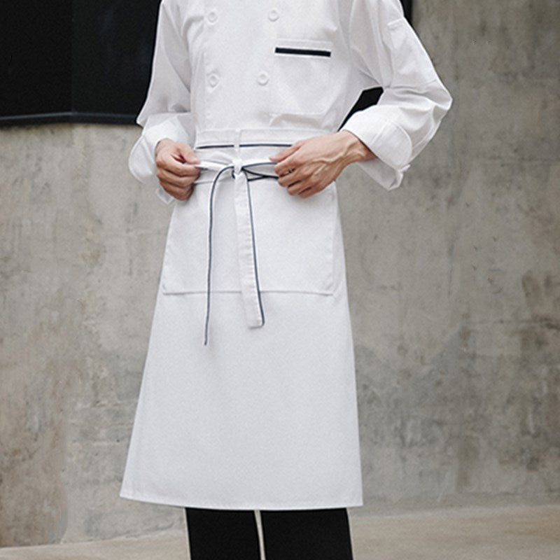 Polyester Cotton Waist Apron Black Barista Bartender Waiter Cafe Pastry Chef Uniform White Restaurant Waitress Kitchen Work Wear